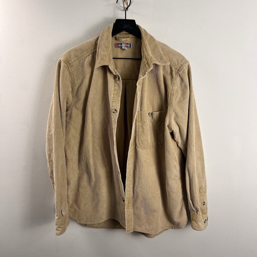 Urban Outfitters Corduroy Button Up Shirt Tan Size Small Long Sleeve
